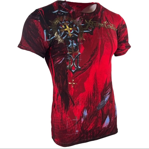 Xtreme Couture By Affliction Men's T-Shirt Dark Doman Biker Red Tattoo S-5XL - Picture 3 of 10